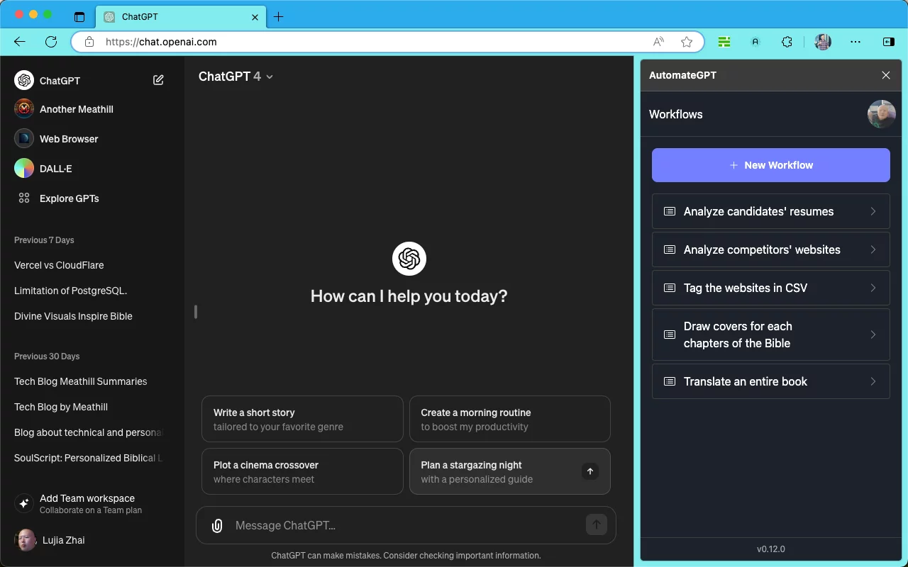 AutomateGPT Extension Screenshots 1